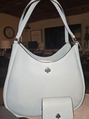 kate spade Pebbled Leather Shoulder Bag with Matching Wallet-Adventurine